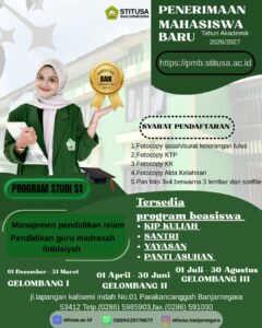 STITUSA Banjarnegara Buka Pendaftaran Mahasiswa Baru 2026/2027: Cetak Pendidik Islami Berkualitas